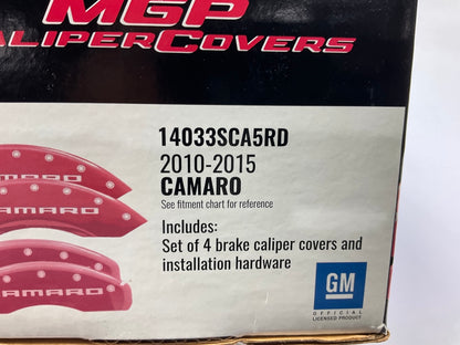MGP 14033SCA5RD RED Billet Aluminum Brake Caliper Covers 10-15 Camaro V6 ONLY