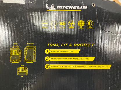 Michelin 922-10 Trim-to-fit Black Carpet Floor Mats, 4-Piece Set (front & Rear)