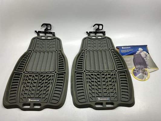 (2) Compact Work Truck Rubber Floor Liner Mats Heavy Duty Rubber - 28''x18-1/2''