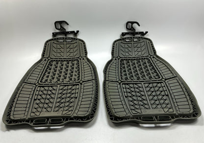 (2) Compact Work Truck Rubber Floor Liner Mats Heavy Duty Rubber - 28''x18-1/2''