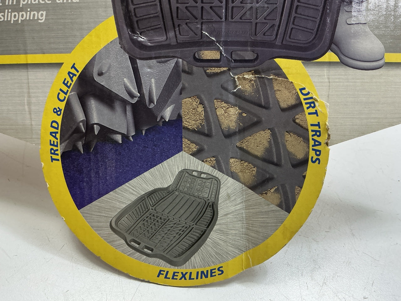 (2) Compact Work Truck Rubber Floor Liner Mats Heavy Duty Rubber - 28''x18-1/2''