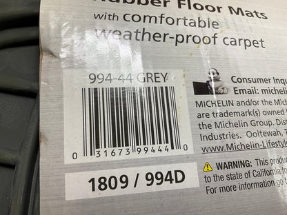 Michelin 994-44 Heavy-Duty Gray Floor Mats Set, 4-Piece, Rubber & Carpet