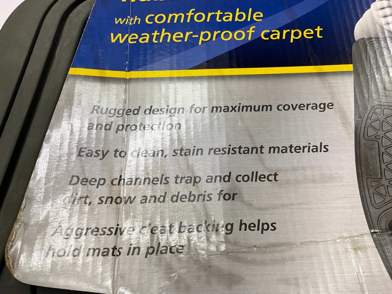 Michelin 994-44 Heavy-Duty Gray Floor Mats Set, 4-Piece, Rubber & Carpet