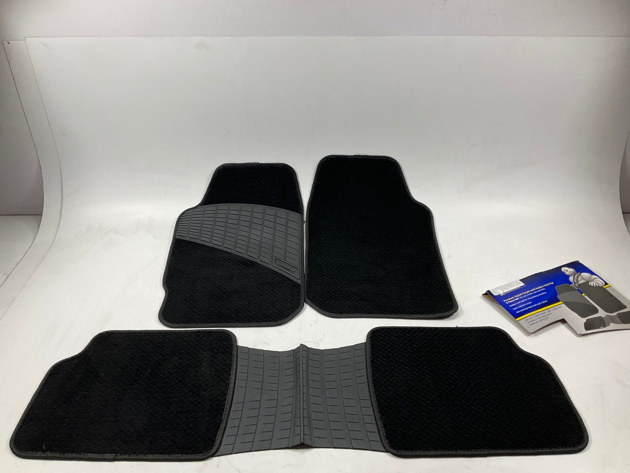 Michelin FL93714-4 UNIVERSAL Front & Rear Black Floor Mat Carpet Set