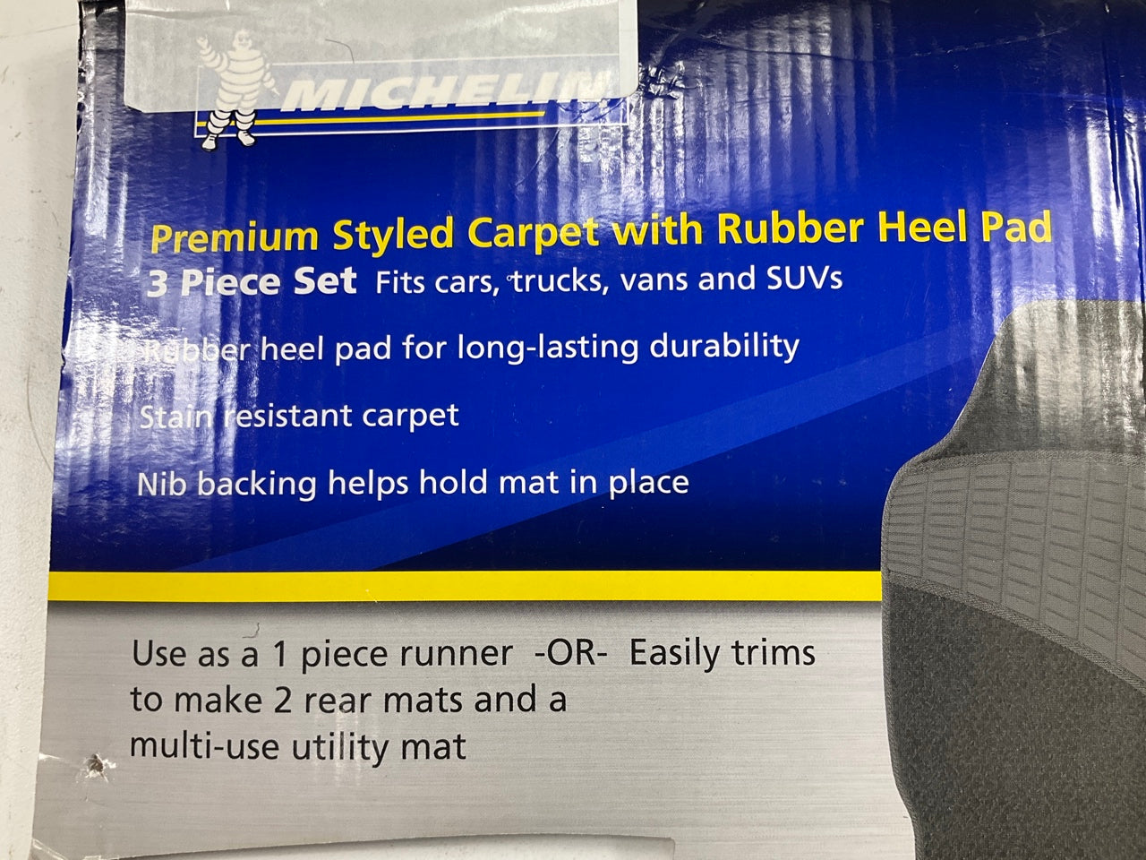 Michelin FL93714-4 UNIVERSAL Front & Rear Black Floor Mat Carpet Set