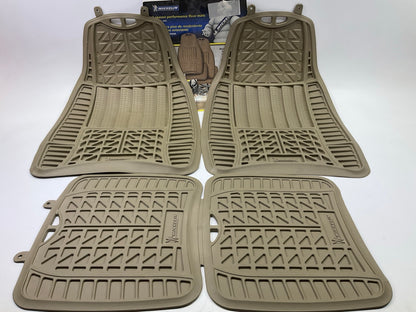 Michelin FL97054-4 Premium Universal All Weather Rubber Floor Mats, 4 Pcs, Tan
