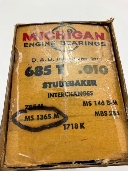 Michigan 685T-010 Engine Main Bearings .010'' Studebaker 224 232 259 389 304