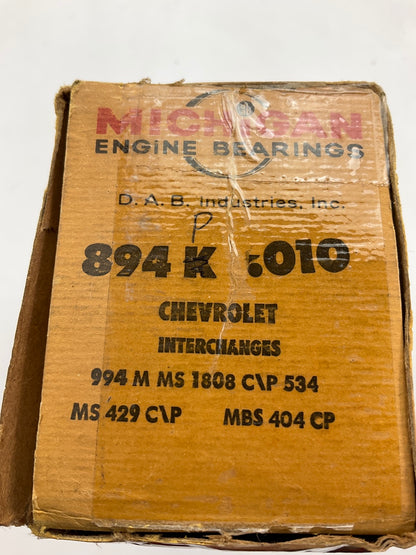 Michigan 894K-010 Main Bearings .010'' 1955-1967 Chevrolet 265 283 302 327-V8
