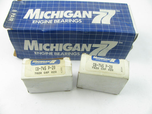 (8)  Michigan CB745P20 Connecting Rod Bearings - .020'' Undersize