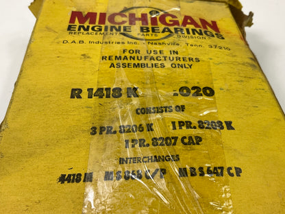Michigan R1418K-020 Engine Main Bearings .020'' 1966-1980 Buick 340 350-V8