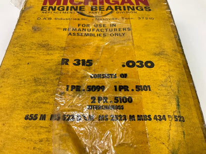 Michigan R315-030 Engine Main Bearings .030'' For 1946-1953 Dodge 281 306 377