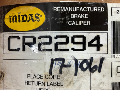 REMAN. Midas CR2294 Front Left Brake Caliper For 1987 Saab 9000