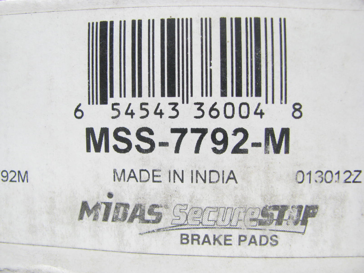 Midas MSS-7792-M FRONT Secure Stop Disc Brake Pads