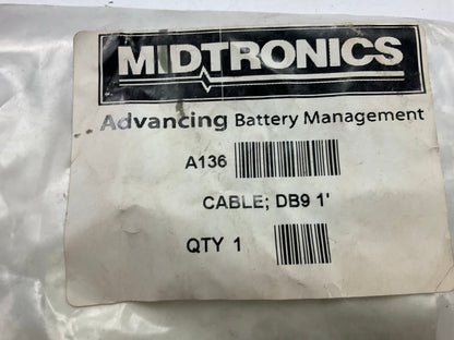Midtronics A136 GR8 DB9 Cable 1' Black Serial Cable For Battery Tester