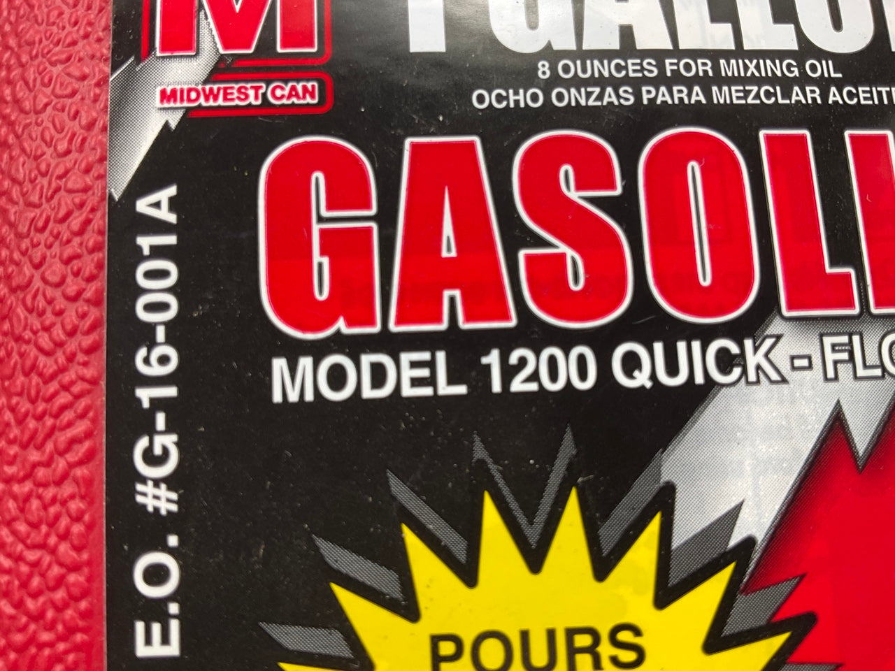 (2) Midwest Can 1200  1 Gallon Gas Can Auto Shut Off Gasoline Water Fuel Jug