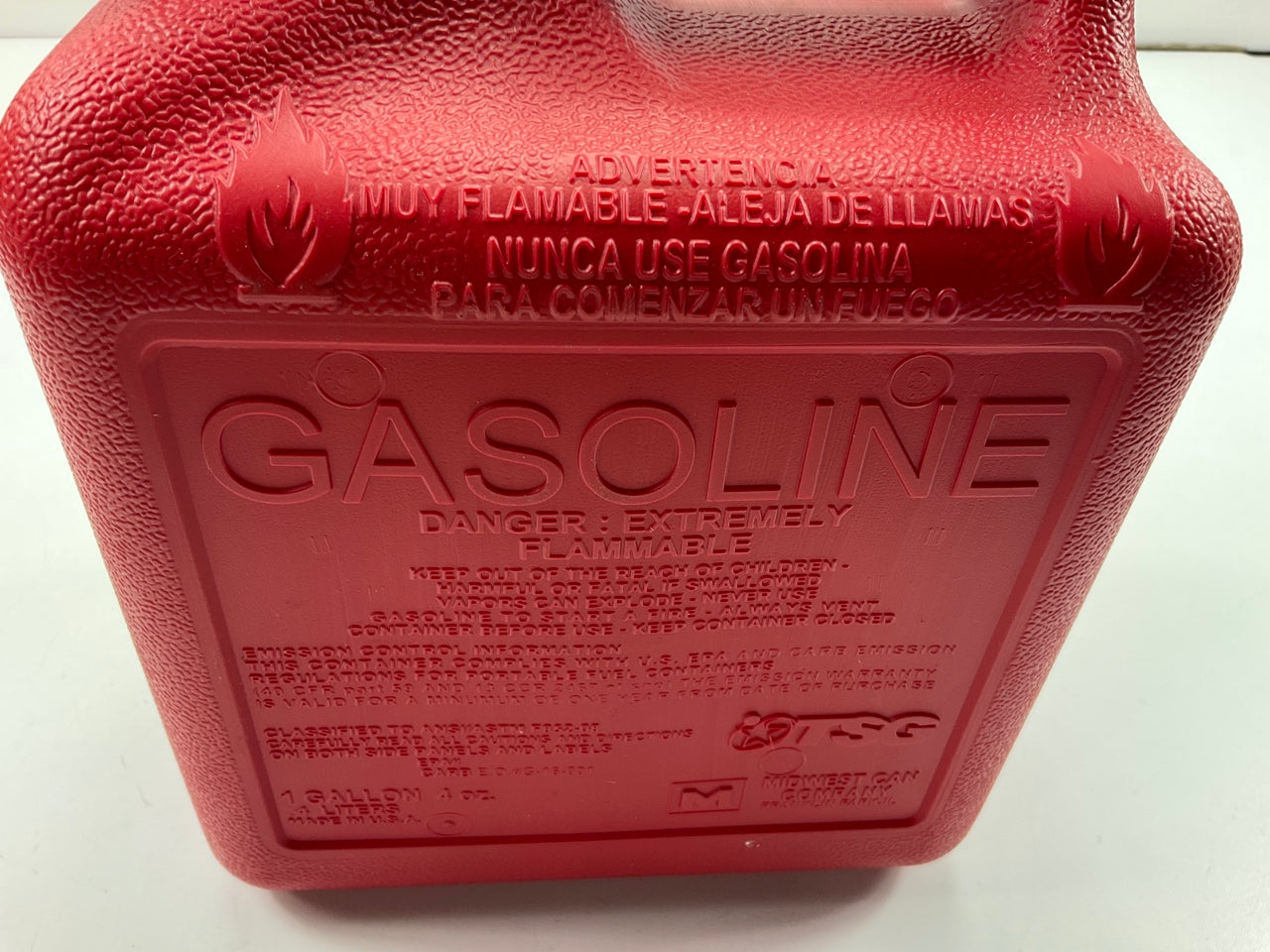 Midwest Can 1200 1 Gallon Red Gas Can Fuel Container Jug