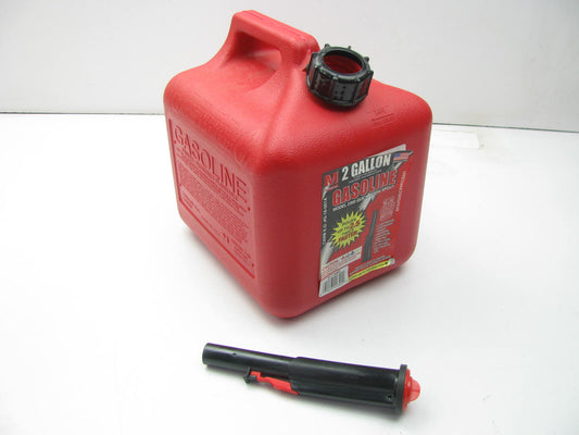 Midwest Can 2300 2-Gallon Red Plastic Gas Fuel Can With Quick Flow Spout