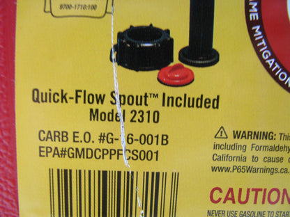 (3) Midwest Can 2310 2 Gallon Red Plastic Gas Can With Flame Shield Safety