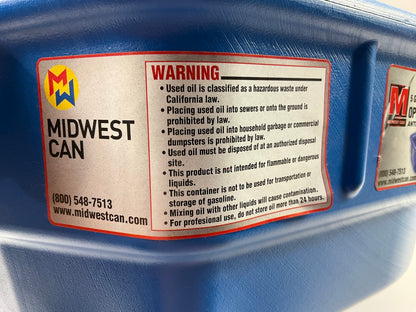 Midwest Can 6390 Oil Catch Drain Pan - 5 Gallon Open Top Utility Drain Pan