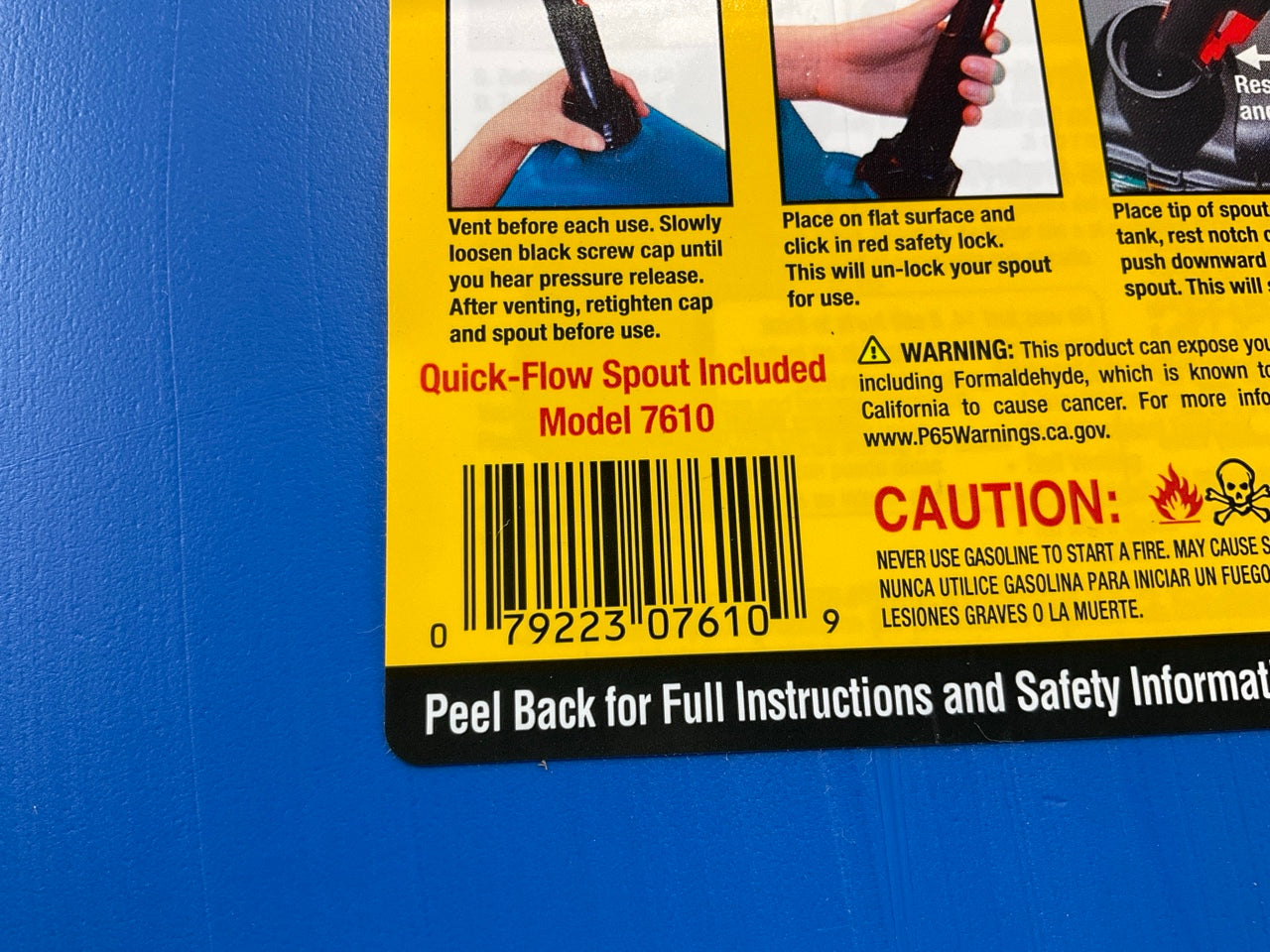 (4) Midwest Can 7610  5-Gallon, Auto Shut Off Spout, Kerosene Can, Made In USA
