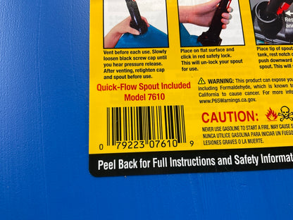 (4) Midwest Can 7610  5-Gallon, Auto Shut Off Spout, Kerosene Can, Made In USA