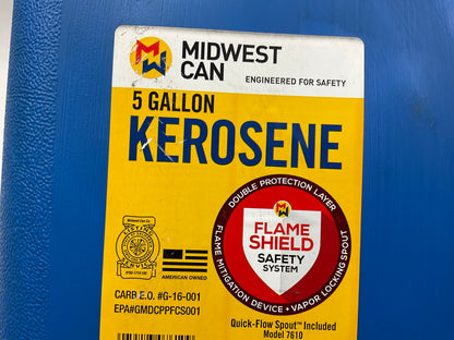 Midwest Can 7610  5-Gallon, Auto Shut Off Spout, Kerosene Can