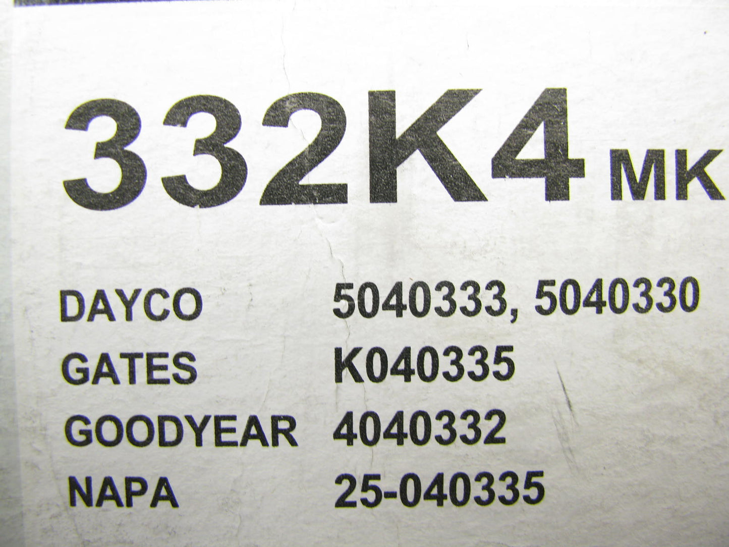Mile Marker 332K4 Serpentine Belt - .56'' X 33.695'' - 4 Ribs