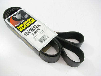 Mileage Maker 1049K12 Serpentine Belt - 1.647 X 105.50'' - 12 Ribs