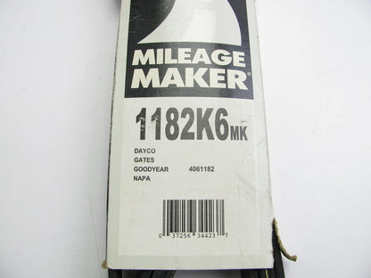 Mileage Maker 1182K6 Serpentine Belt - 0.84'' X 118.74'' - 6 Ribs