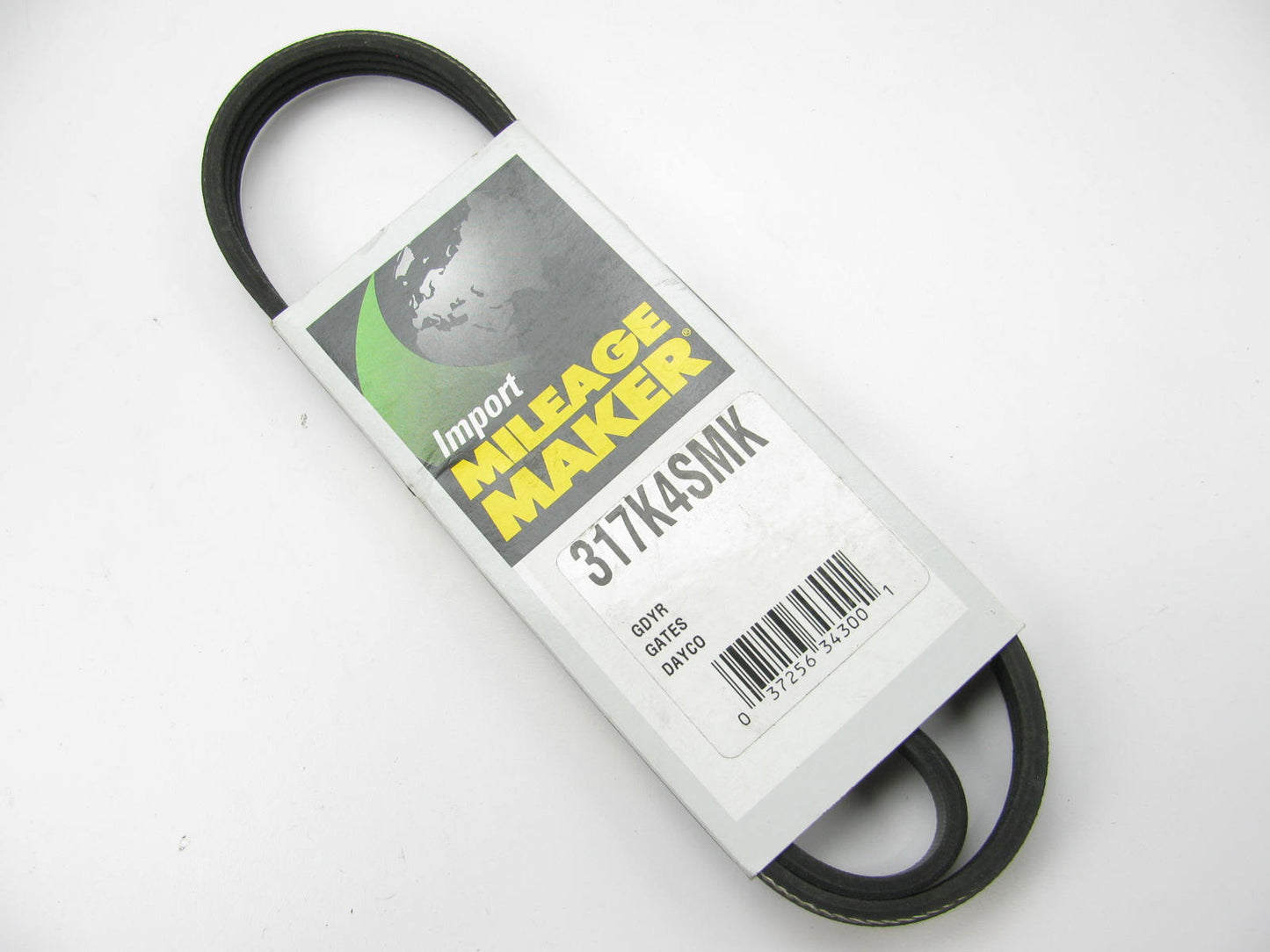 Mileage Maker 317K4SMK Stretch Serpentine Belt - 0.56'' X 32.25'' - 4 Ribs