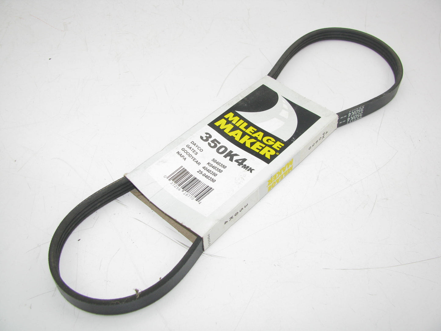 Mileage Maker 350K4MK Serpentine Belt - 0.56'' X 35.00'' - 4 Ribs