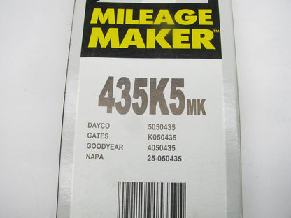 Mileage Maker 435K5MK Serpentine Belt - 0.69'' X 44.00'' - 5 Ribs