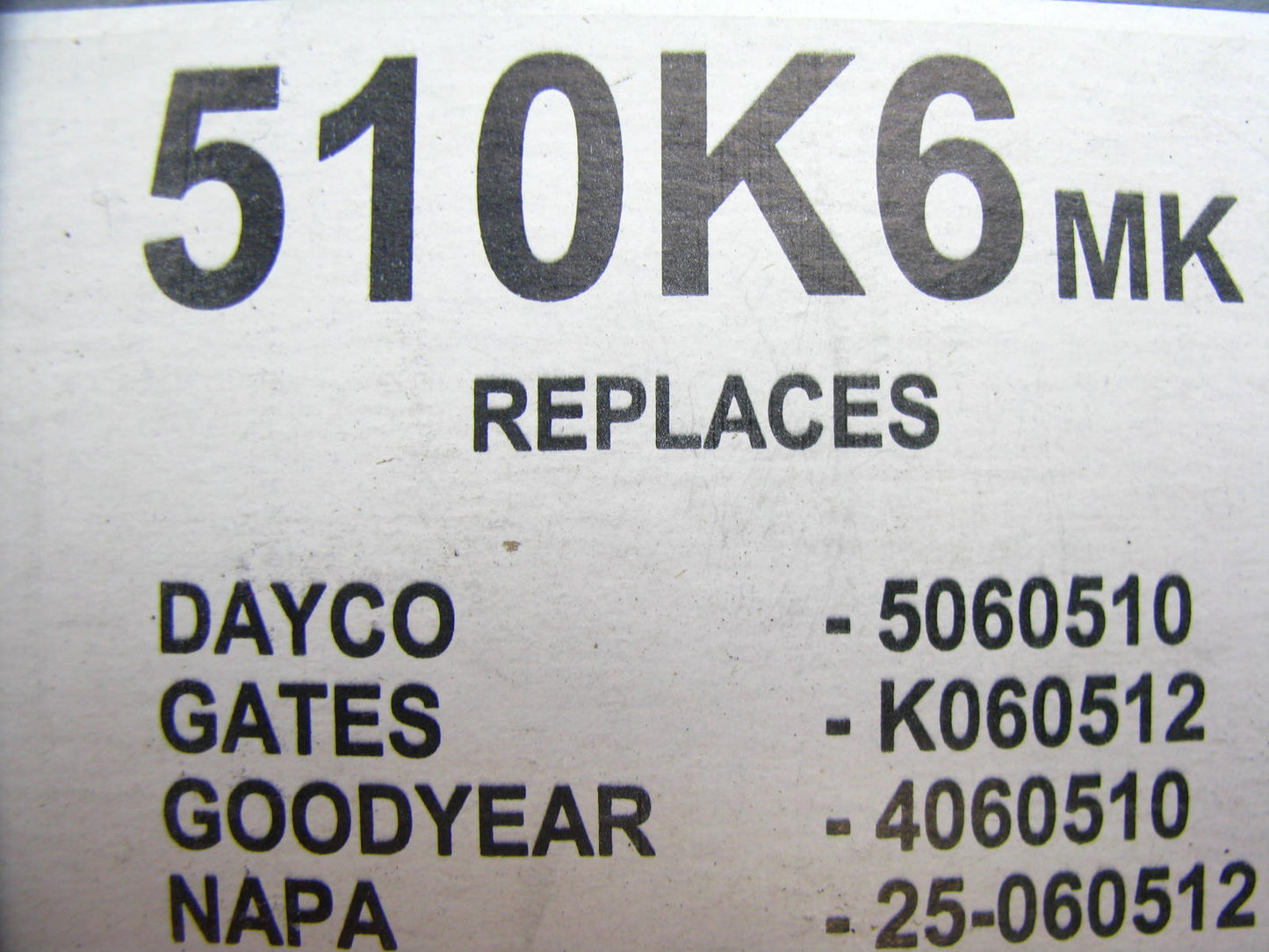 Mileage Maker 510K6MK Serpentine Belt