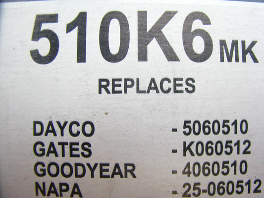Mileage Maker 510K6MK Serpentine Belt