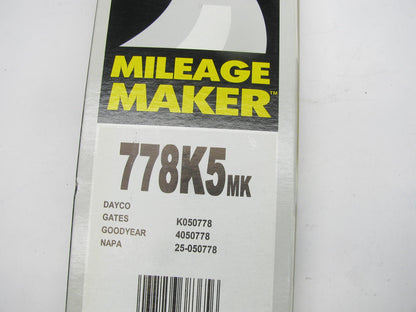 Mileage Maker 778K5MK Serpentine Belt - 0.69'' X 78.50'' - 5 Ribs