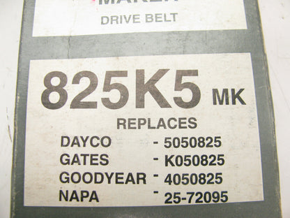 Mileage Maker 825K5MK Serpentine Belt - 0.69'' X 83.155'' - 5 Ribs