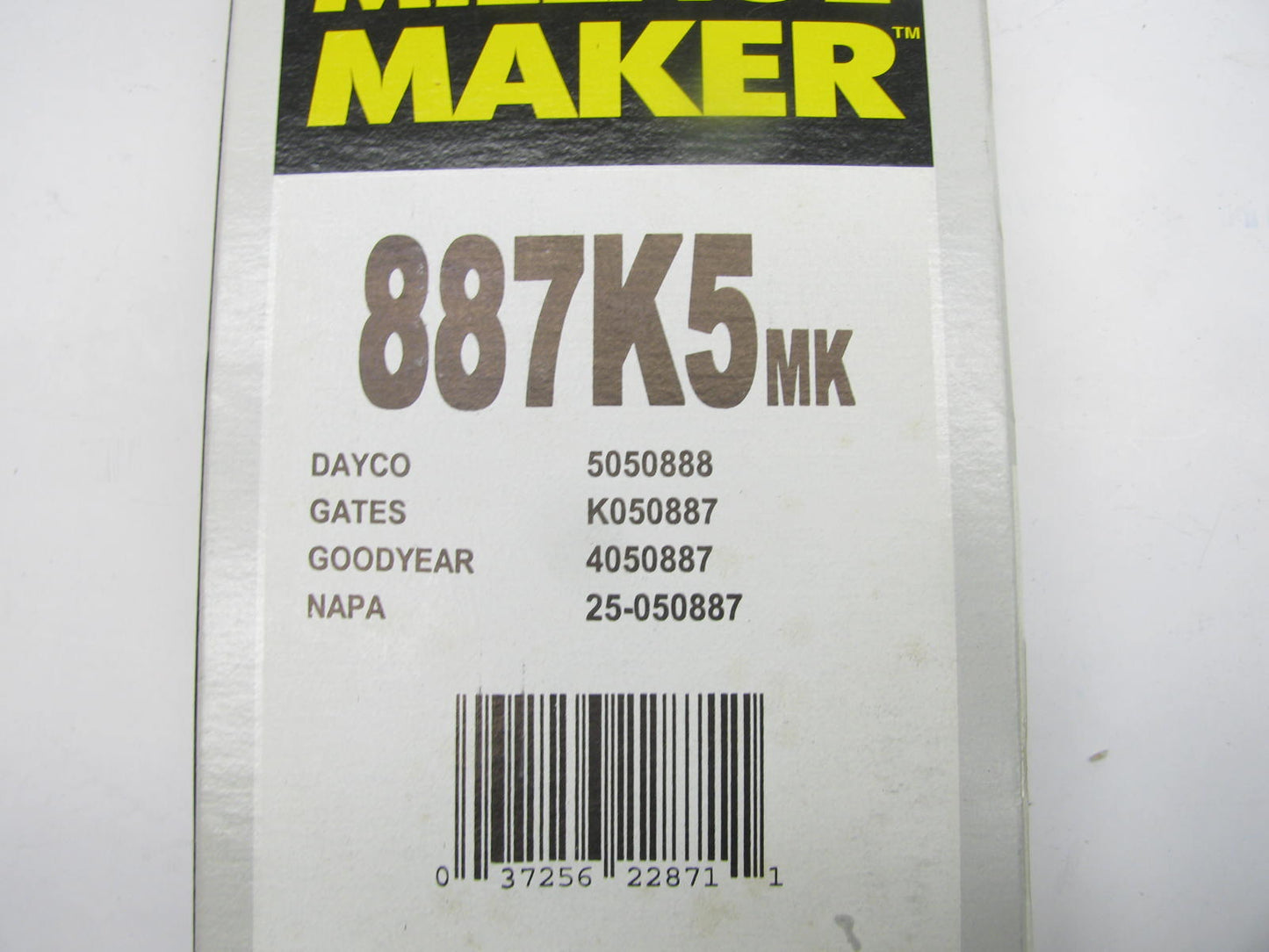 Mileage Maker 887K5MK Serpentine Belt - 0.69'' X 89.25'' - 5 Ribs