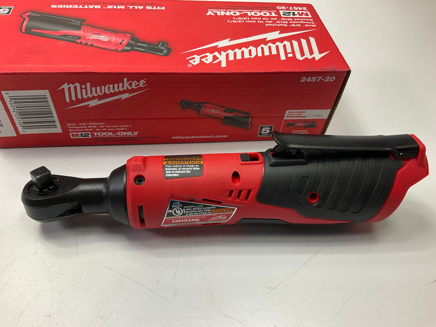 Milwaukee 2457-20 M12 Cordless 3/8'' Lithium-Ion Ratchet (Bare Tool)