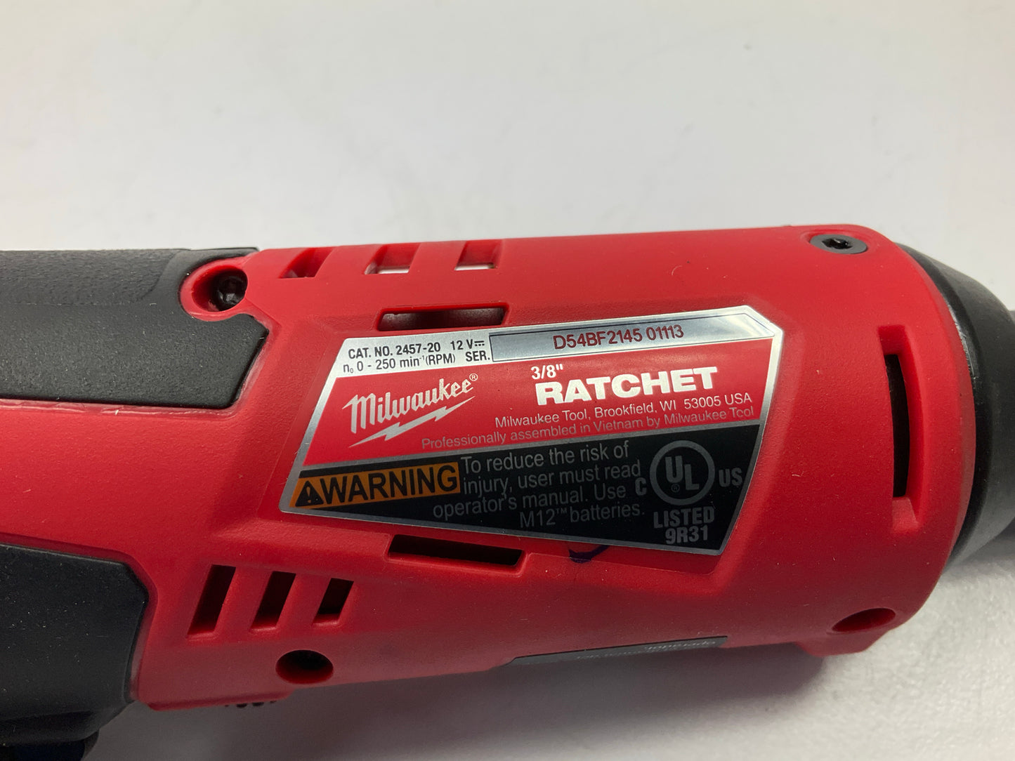 Milwaukee 2457-20 M12 Cordless 3/8'' Lithium-Ion Ratchet (Bare Tool)