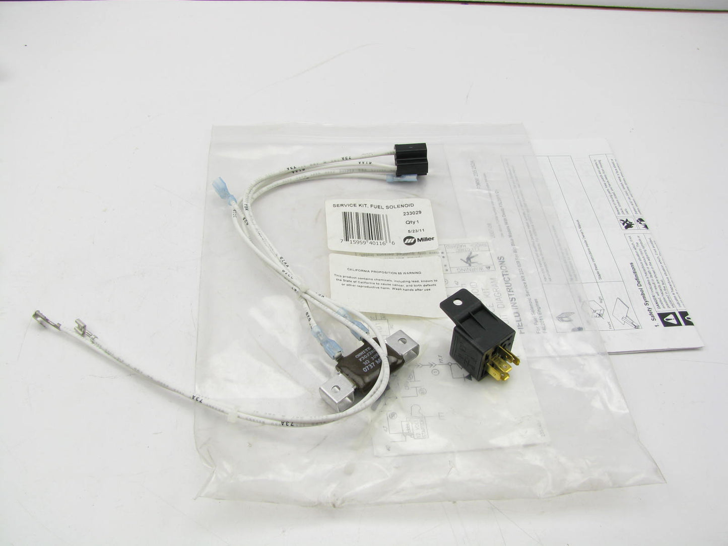 Miller 233029 Fuel Solenoid Service Kit For Big Blue W/ Deutz F4L2011 F3L2011