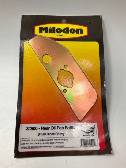 Milodon 32500 Gold Zinc Plated Rear Baffle Oil Pan For Small Block Chevy