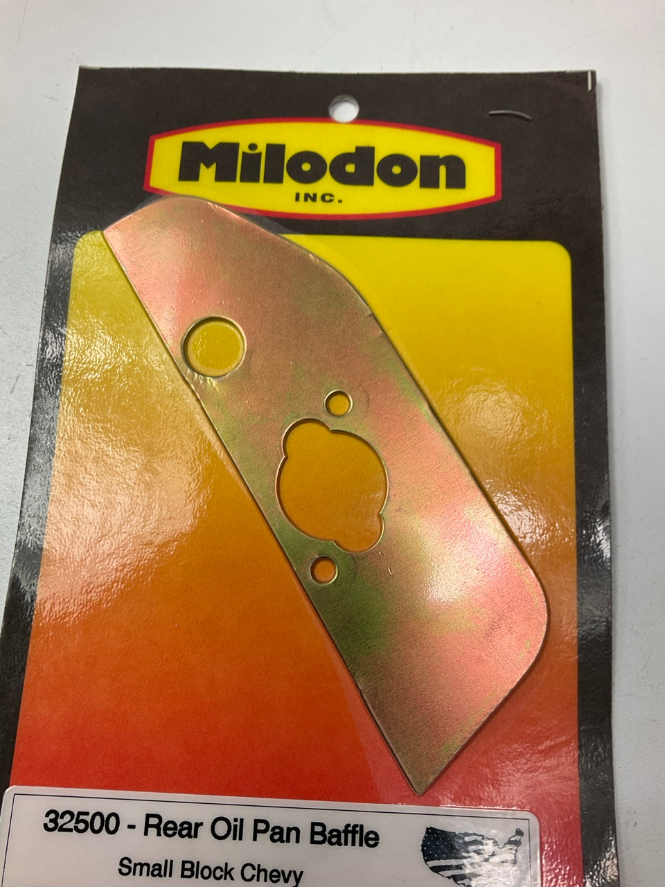 Milodon 32500 Gold Zinc Plated Rear Baffle Oil Pan For Small Block Chevy