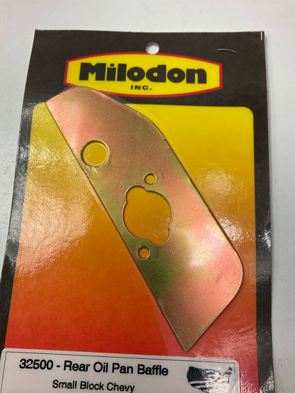 Milodon 32500 Gold Zinc Plated Rear Baffle Oil Pan For Small Block Chevy