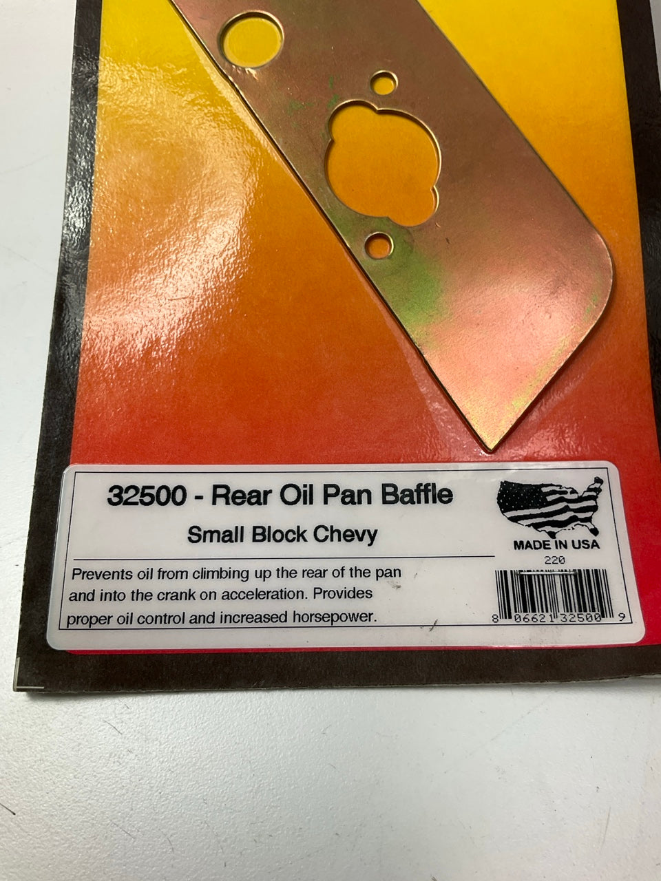 Milodon 32500 Gold Zinc Plated Rear Baffle Oil Pan For Small Block Chevy