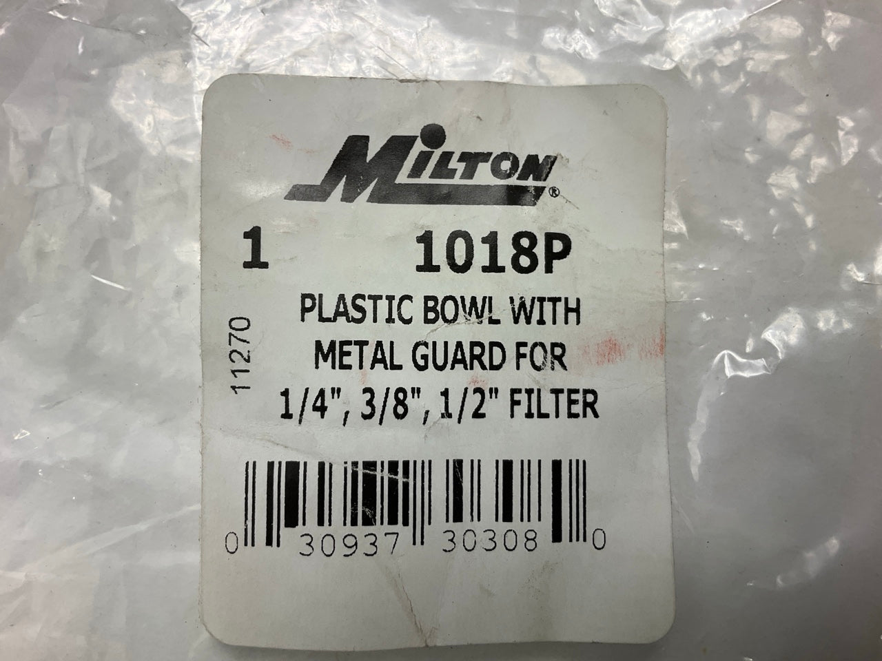 Milton 1018P Polycarbonate Filter & Lubricator Bowl For 1/4'', 3/8'', 1/2'' Filters