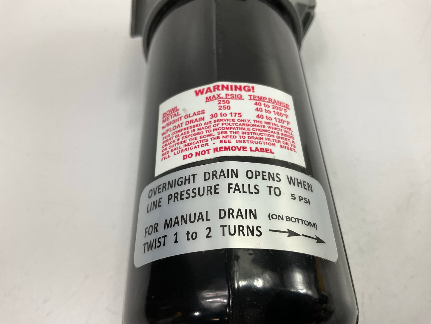 Milton 1019-6 Micro Filter 3/8'' NPT Site Glass Metal Bowl Air Compressor Filter