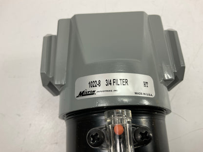 Milton 1022-8 3/4'' NPT Metal FRL Micro Air Compressor Filter, 10 Oz. Bowl