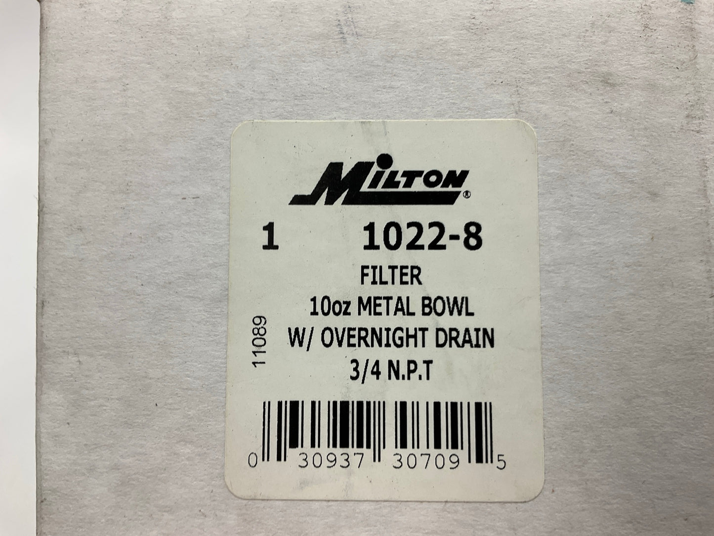 Milton 1022-8 3/4'' NPT Metal FRL Micro Air Compressor Filter, 10 Oz. Bowl