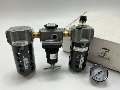 Milton 1101 3/8'' NPT Filter, Regulator And Lubricator Deluxe FRL Trio