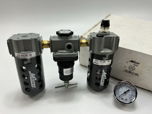 Milton 1101 3/8'' NPT Filter, Regulator And Lubricator Deluxe FRL Trio